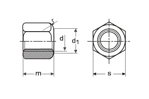 DIN 6330 Гайка шестигранная высокая