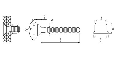 Обжимный болт + обжимное кольцо FIXLOCKGRIP потайной борт FLGC-S + FLGRF углеродистая сталь